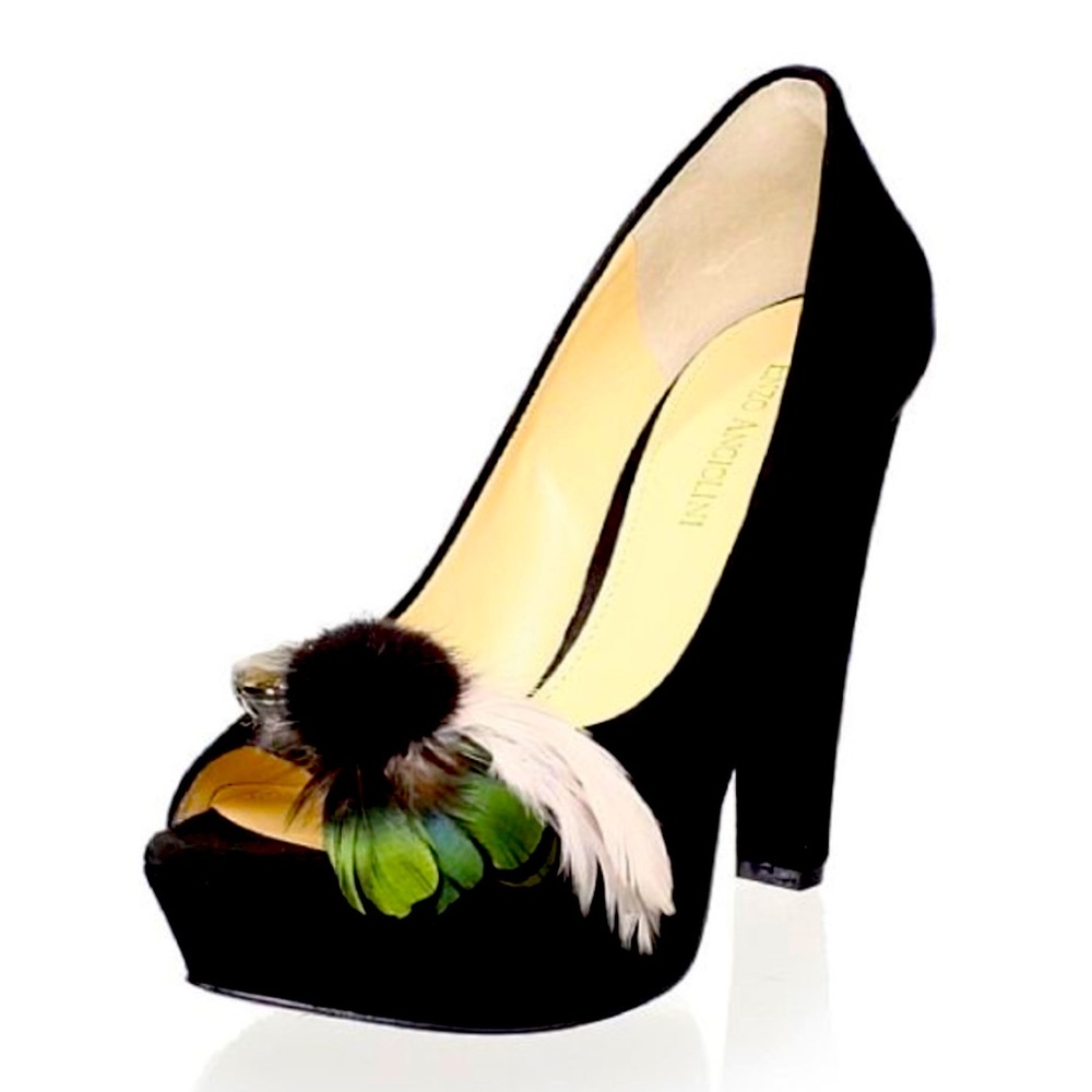 ENZO ANGIOLINI Red Carpet Black Suede peep toe Heels|Color:black Size: 6
